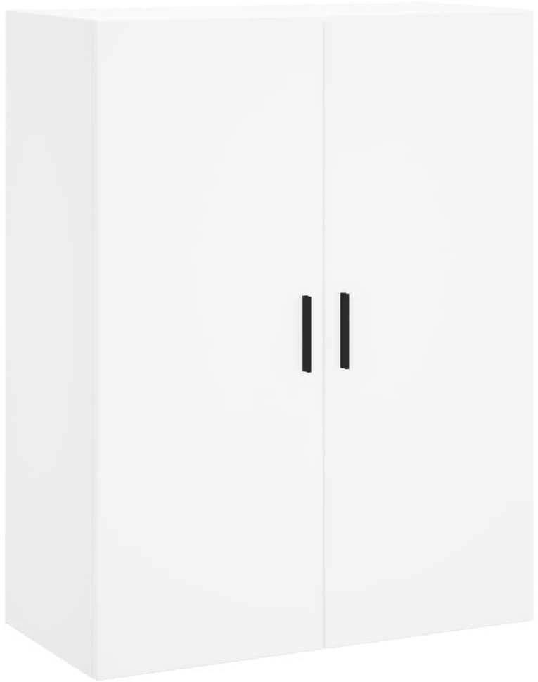 Prie sienos montuojamos spintelės, 2vnt., baltos, 69,5x34x90cm