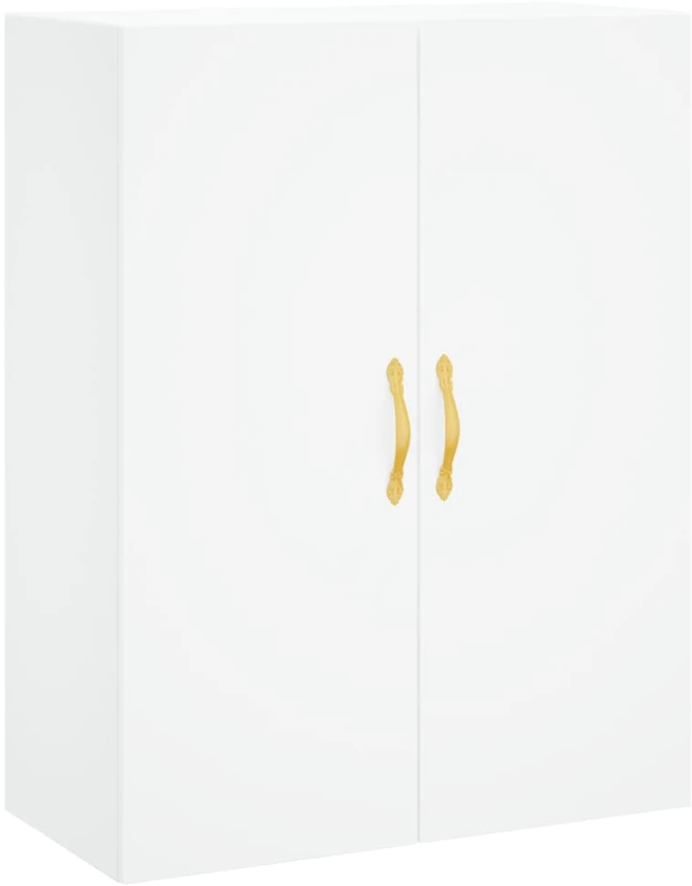 Prie sienos montuojamos spintelės, 2vnt., baltos, 69,5x34x90cm