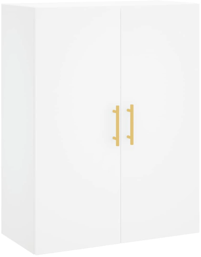 Prie sienos montuojamos spintelės, 2vnt., baltos, 69,5x34x90cm