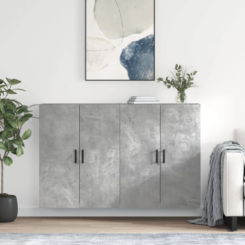 Prie sienos montuojamos spintelės, 2vnt., betono, 69,5x34x90cm