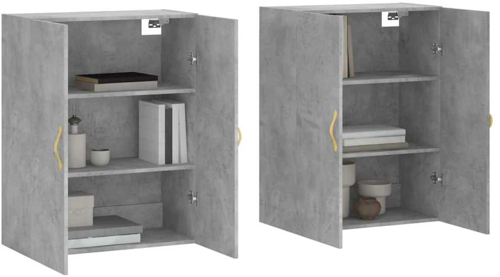 Prie sienos montuojamos spintelės, 2vnt., betono, 69,5x34x90cm