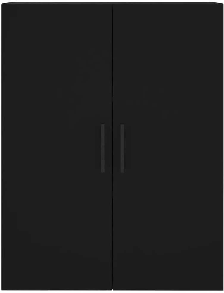 Prie sienos montuojamos spintelės, 2vnt., juodos, 69,5x34x90cm