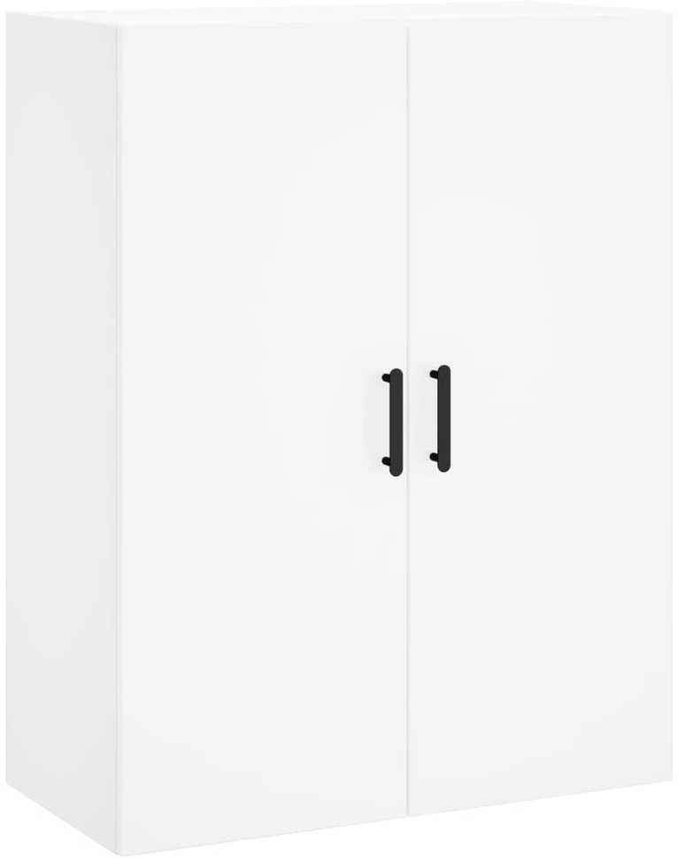 Prie sienos montuojamos spintelės, 2vnt., baltos, 69,5x34x90cm