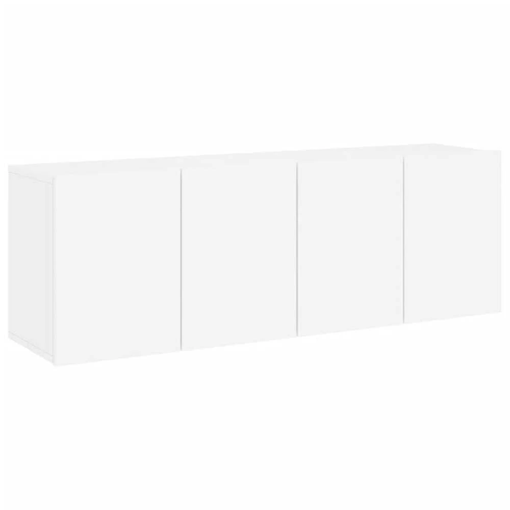 TV staliukas Prie sienos montuojamos TV spintelės, 2vnt., baltos, 60x30x41cm