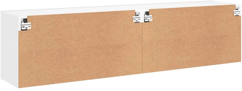 TV staliukas Prie sienos montuojamos TV spintelės, 2vnt., baltos, 80x30x41cm