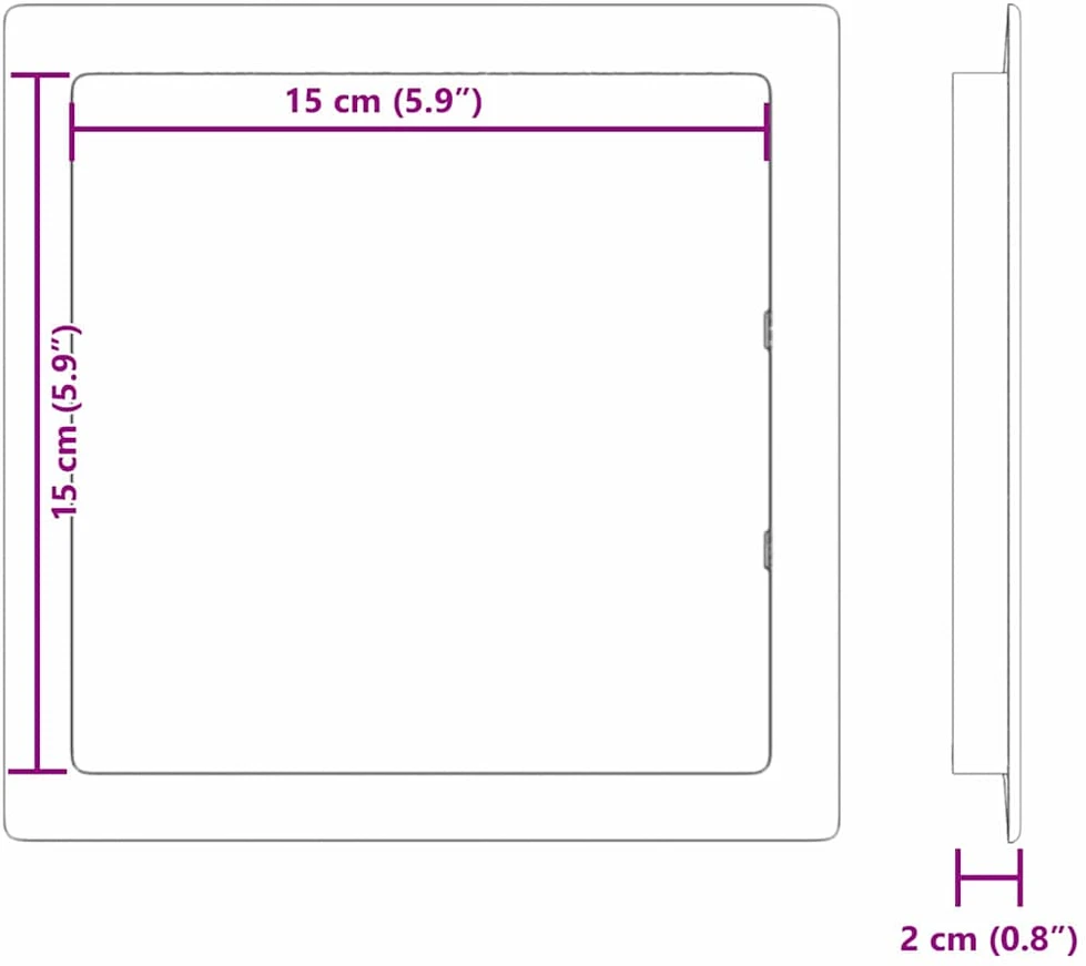 Prieigos panelės 2 vnt. Balta 15 x 15 cm ABS plastikas