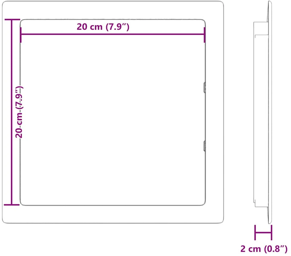 Prieigos panelės 2 vnt. Balta 20 x 20 cm ABS plastikas