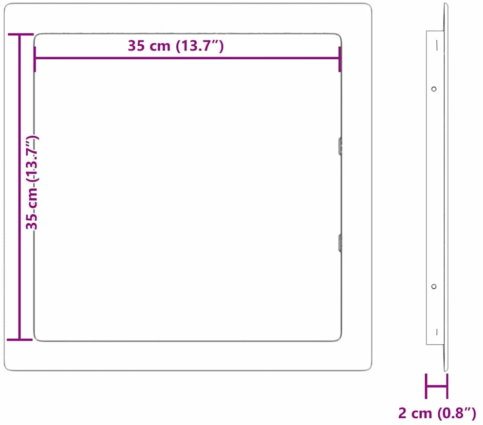 Prieigos panelės Balta 35 x 35 cm ABS plastikas