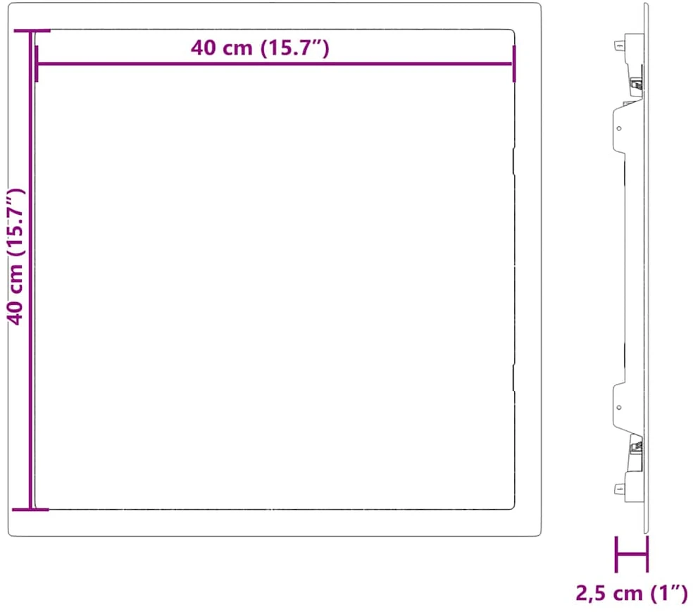 Prieigos panelės Balta 40 x 40 cm ABS plastikas