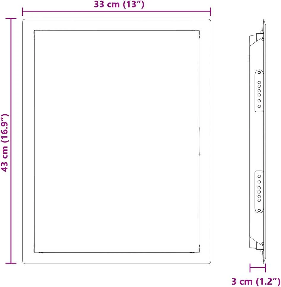 Prieigos skydas Balta 43 x 33 x 3 cm Plienas