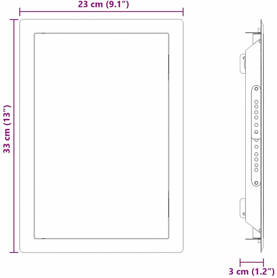 Prieigos skydas Balta 33 x 23 x 3 cm Plienas