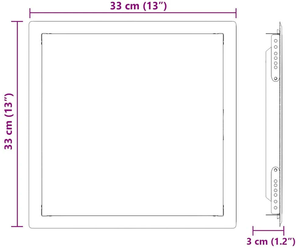 Prieigos skydas Balta 33 x 33 x 3 cm Plienas
