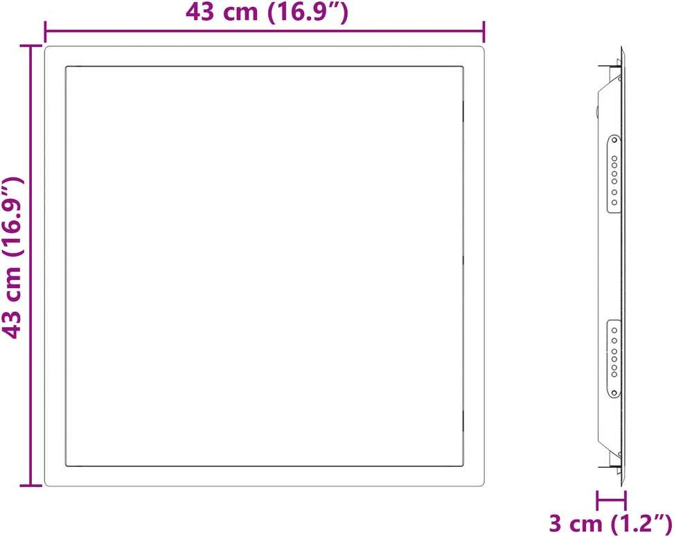Prieigos skydas Balta 43 x 43 x 3 cm Plienas