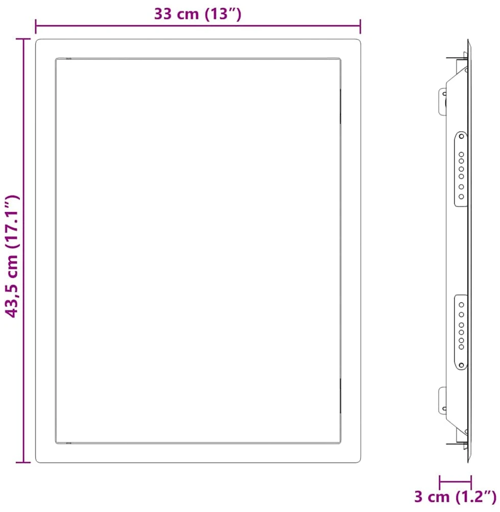 Prieigos skydas Balta 43,5 x 33 x 3 cm Plienas