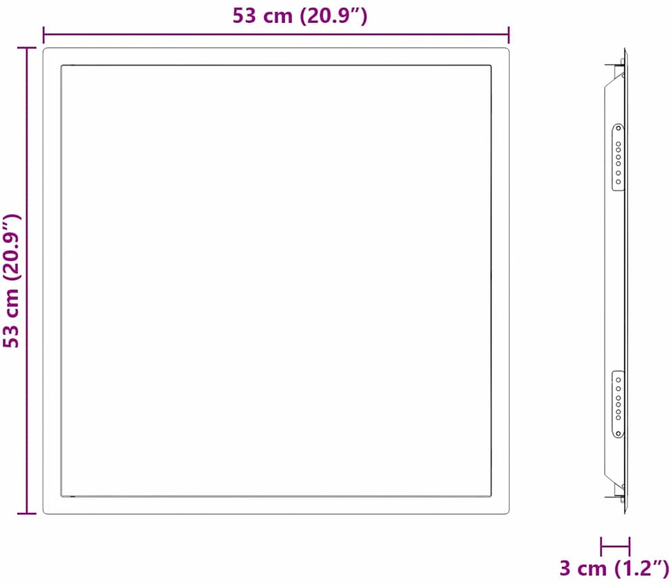 Prieigos skydas Balta 53 x 53 x 3 cm Plienas