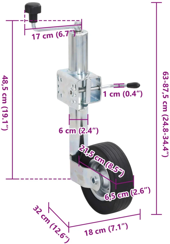 priekabos lizdas su 60 mm cinkuoto plieno spaustuku