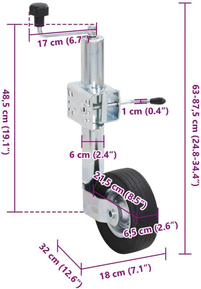 priekabos lizdas su 60 mm cinkuoto plieno spaustuku
