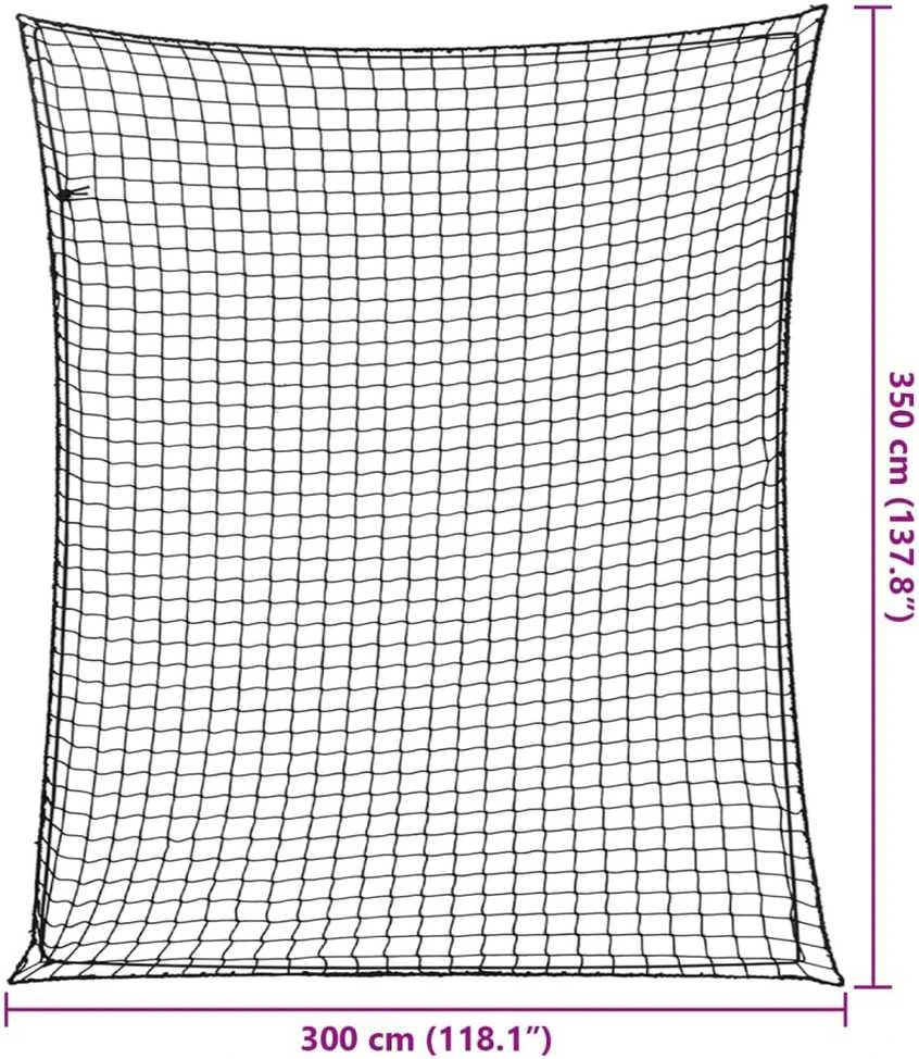 Priekabos tinklas su elastine virve, juodas, 3,5x3m, PP