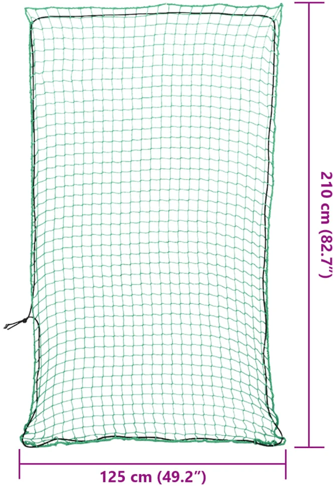 Priekabos tinklas su elastine virve, žalias, 2,1x1,25m, PP