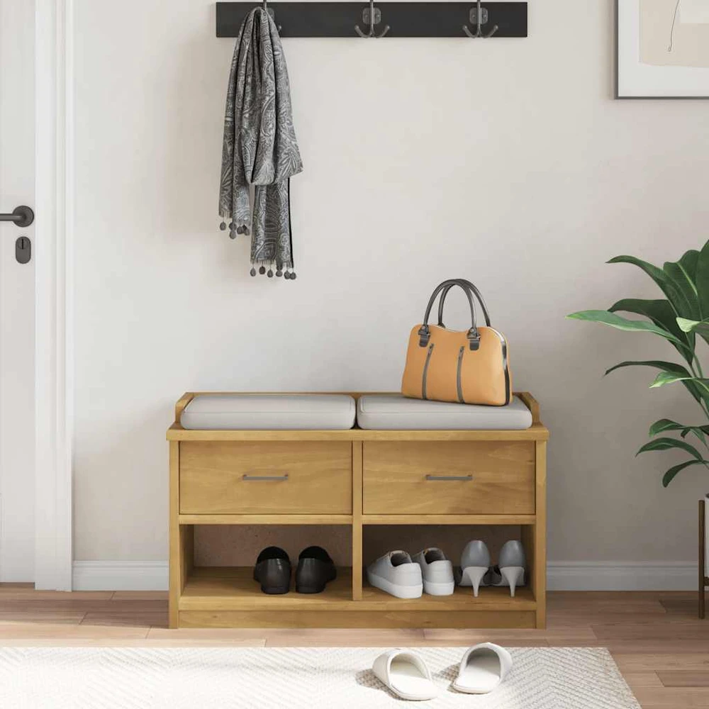 Prieškambario suoliukas SANDNES 87x40x50 pušies masyvo