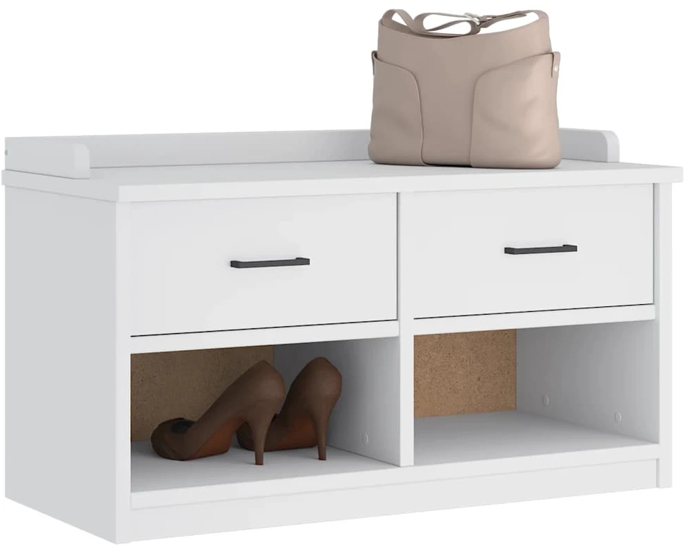 Prieškambario suoliukas SANDNES baltas 87x40x50 pušies masyvo