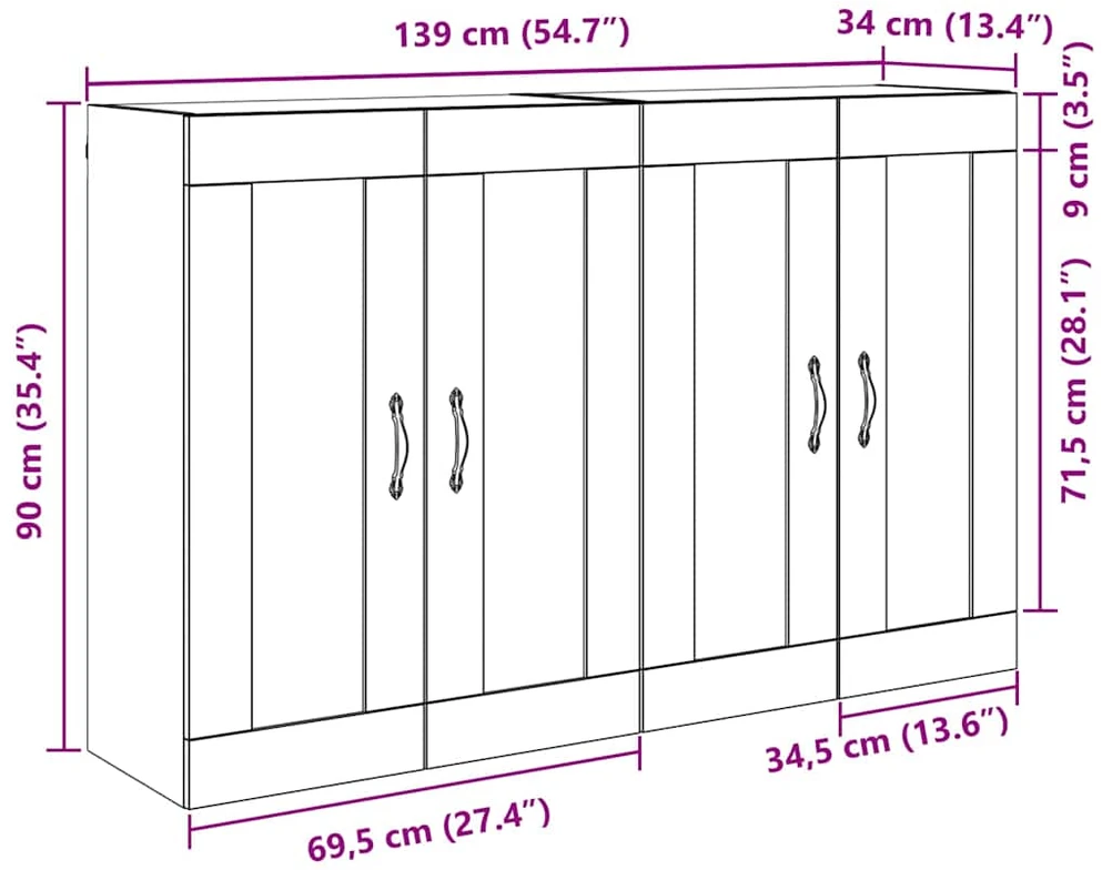 Prikabinama spinta 2 vnt. Senas medis 69,5 x 34 x 90 cm