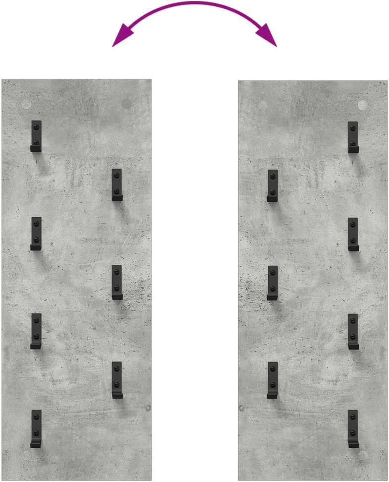 Prikabinamas paltas Sieninis Betono pilka 30 x 1,5 x 80 cm
