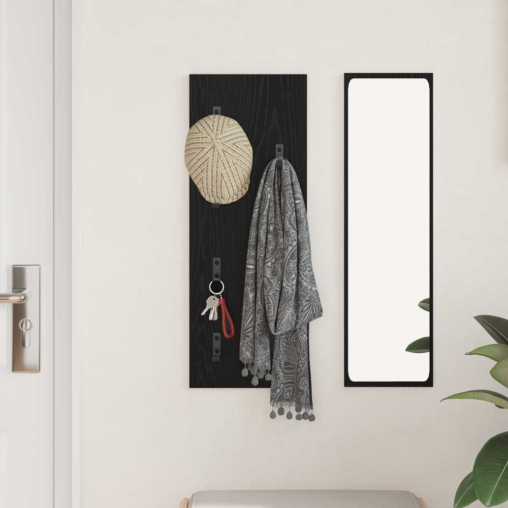 Prikabinamas paltas Sieninis Juodas ąžuolas 30 x 1,5 x 80 cm