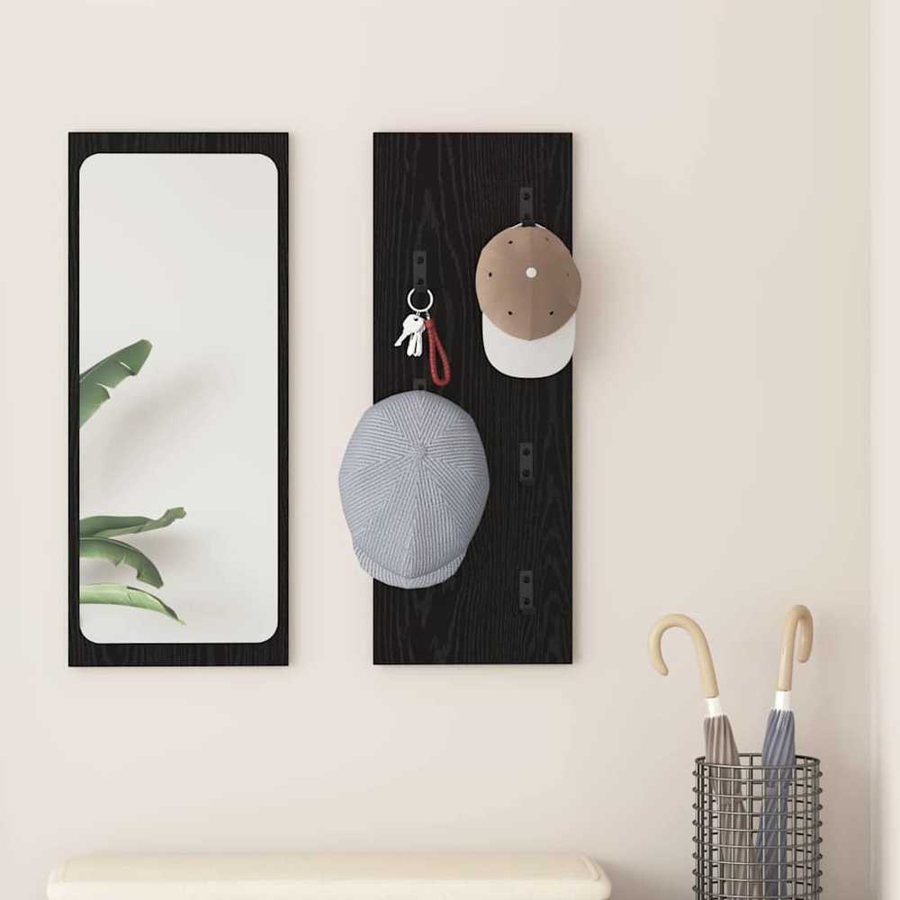 Prikabinamas paltas Sieninis Juodas ąžuolas 30 x 1,5 x 80 cm