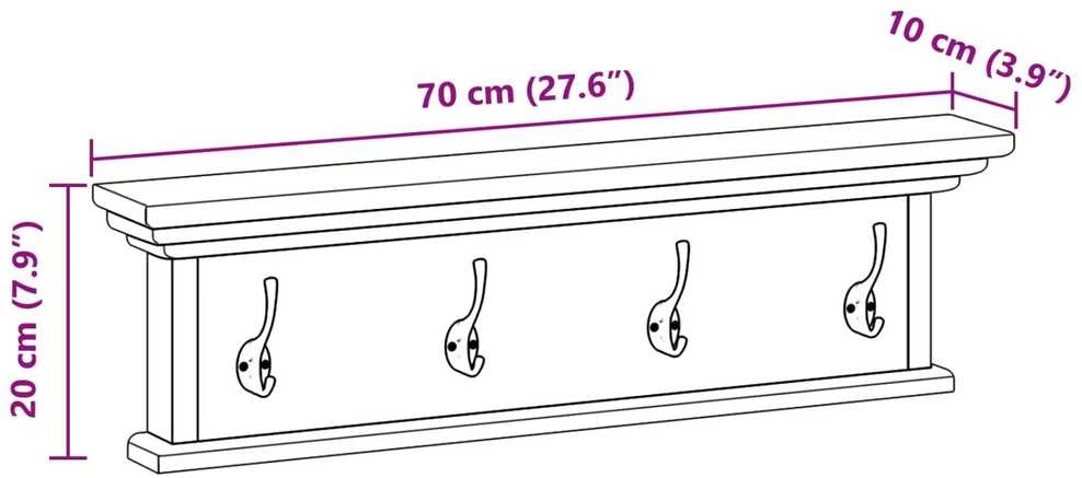 Prikabinamas paltas Natūrali 70 x 10 x 20 cm Kieto teka medžio