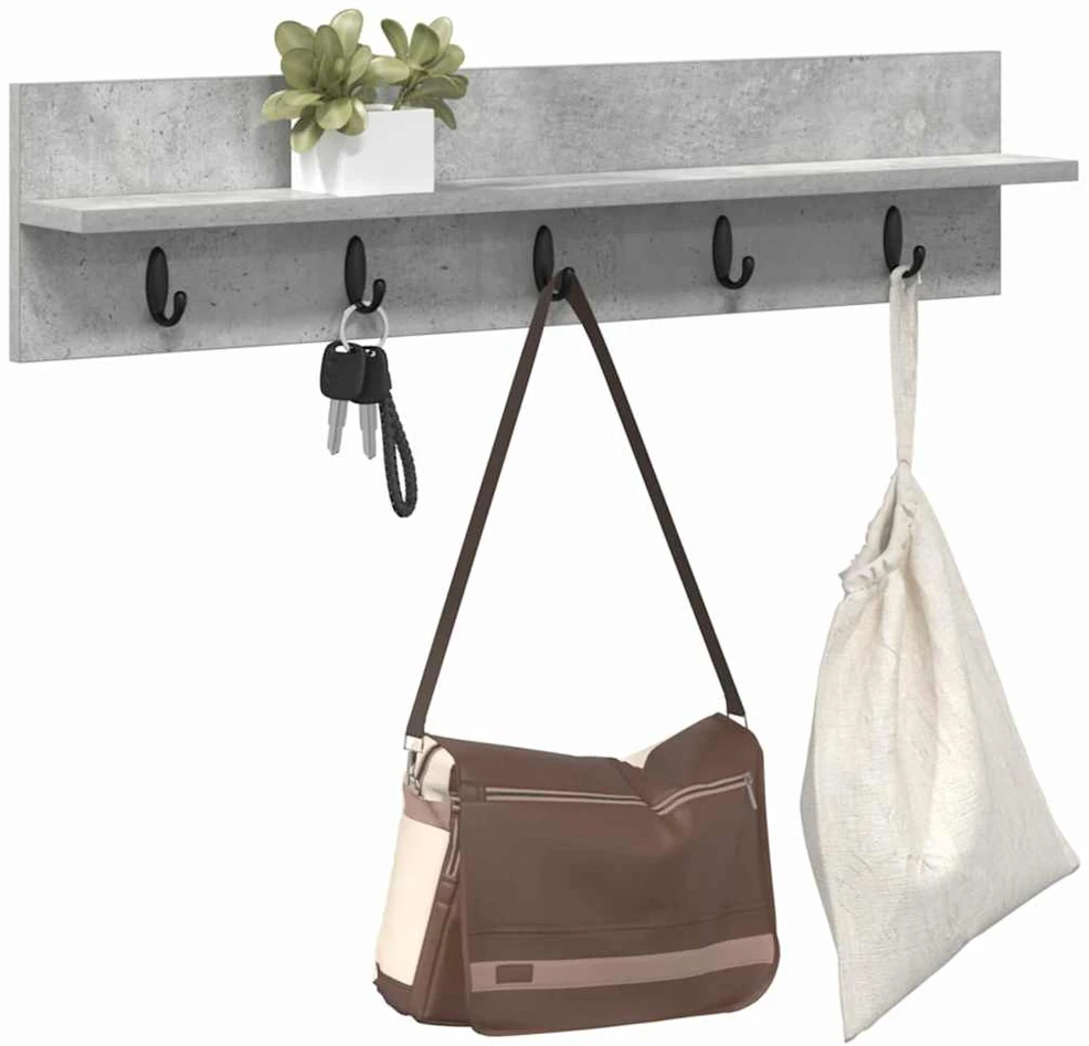 Prikabinamas paltas Sieninis Betono pilka 80 x 10,5 x 18 cm