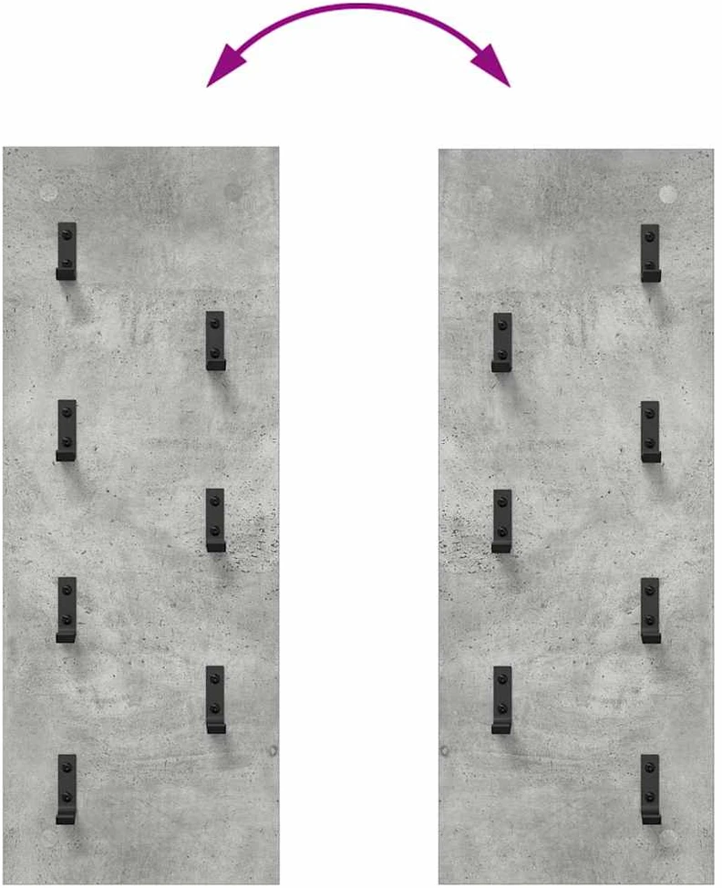 Prikabinamas paltas Sieninis Betono pilka 30 x 1,5 x 80 cm