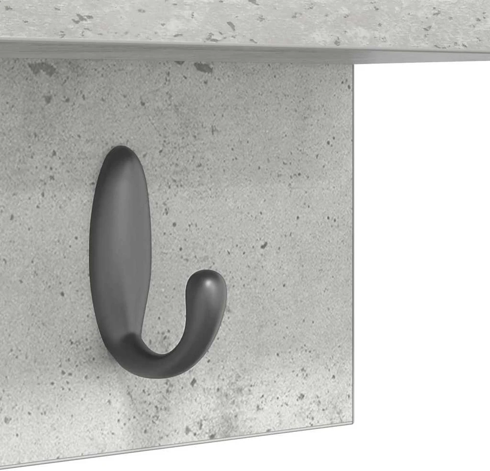 Prikabinamas paltas Sieninis Betono pilka 60 x 10,5 x 18 cm
