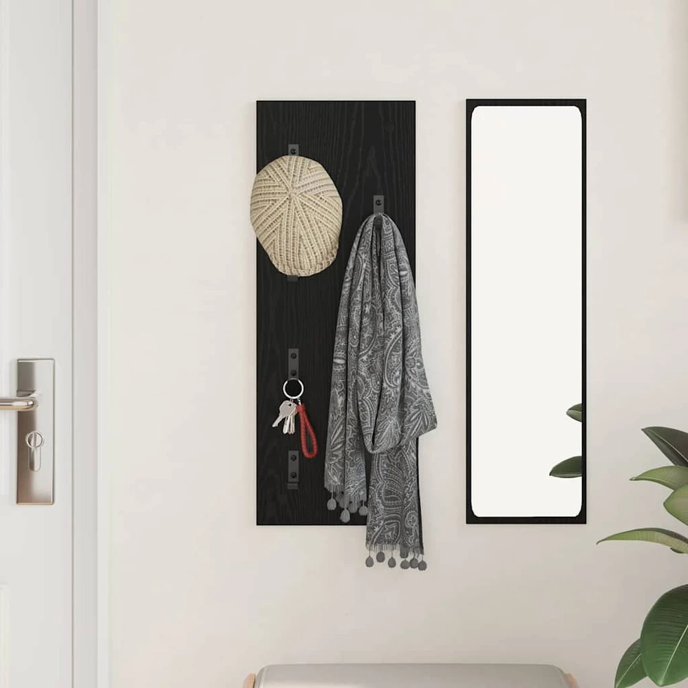 Prikabinamas paltas Sieninis Juodas ąžuolas 30 x 1,5 x 80 cm