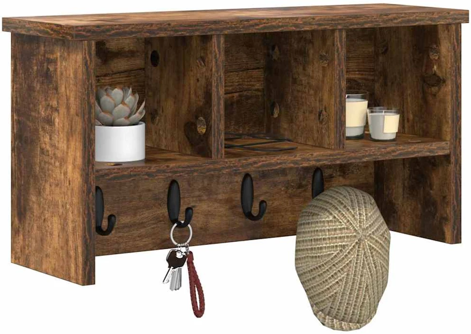 Prikabinamas paltas Sieninis Rūkyta ąžuolas 50 x 16 x 26 cm