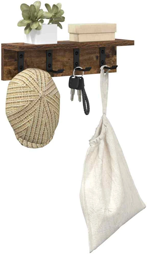 Prikabinamas paltas Sieninis Rūkyta ąžuolas 40 x 10,5 x 10,5 cm