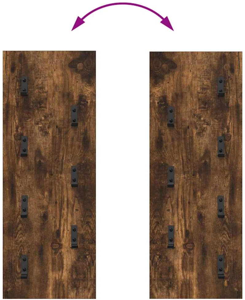 Prikabinamas paltas Sieninis Rūkyta ąžuolas 30 x 1,5 x 80 cm