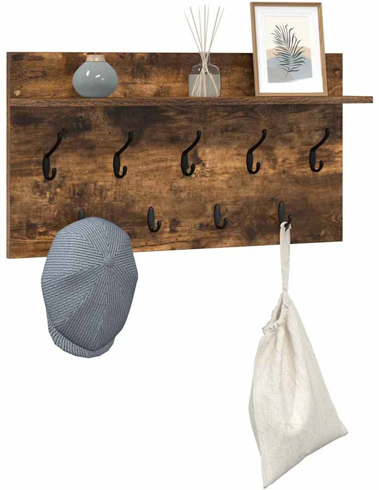 Prikabinamas paltas Sieninis Rūkyta ąžuolas 80 x 40 x 12 cm