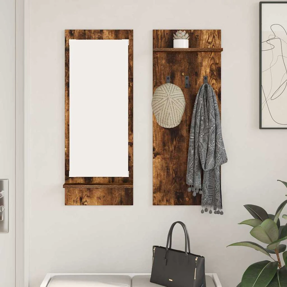 Prikabinamas paltas Sieninis Rūkyta ąžuolas 70 x 10 x 90 cm