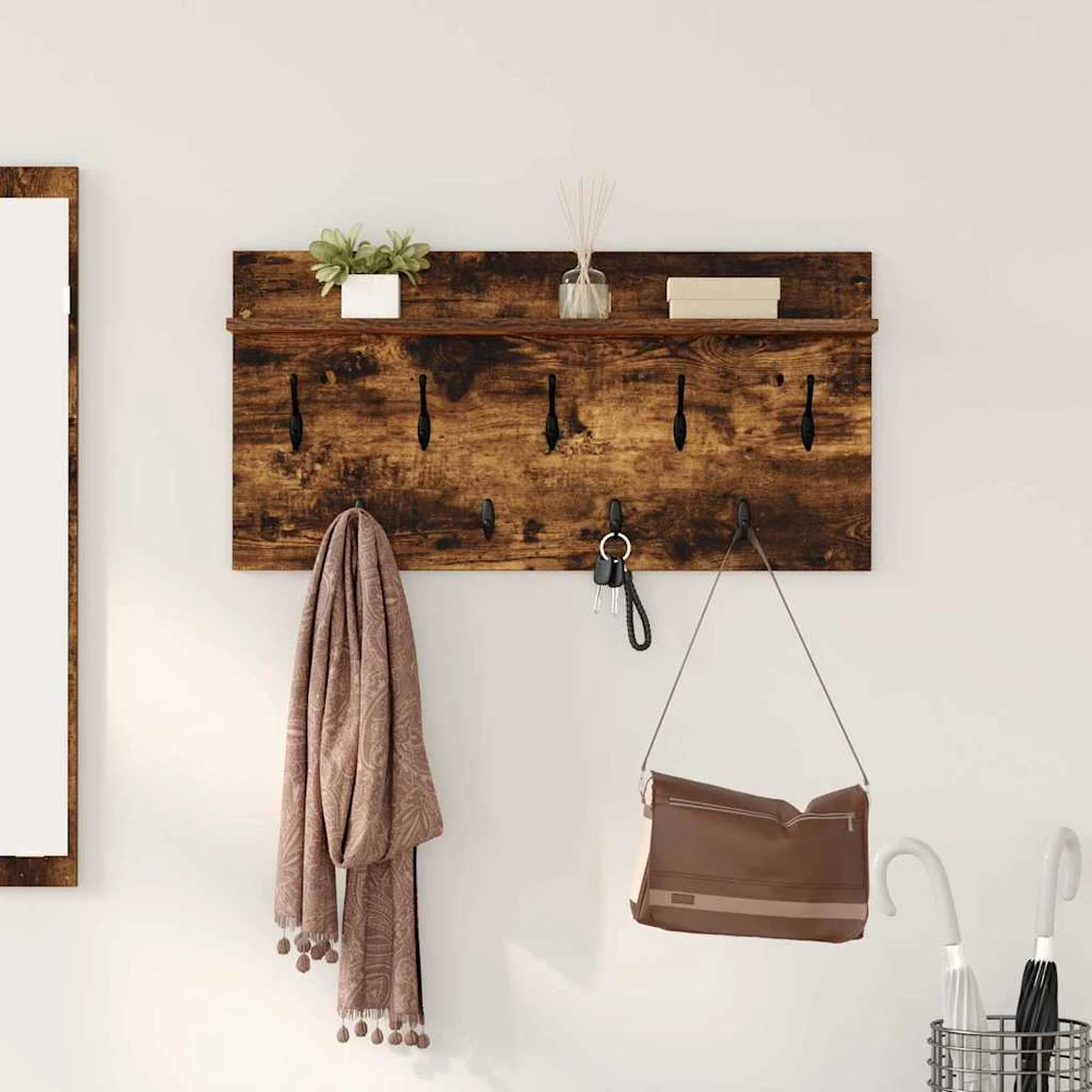 Prikabinamas paltas Sieninis Rūkyta ąžuolas 80 x 40 x 12 cm