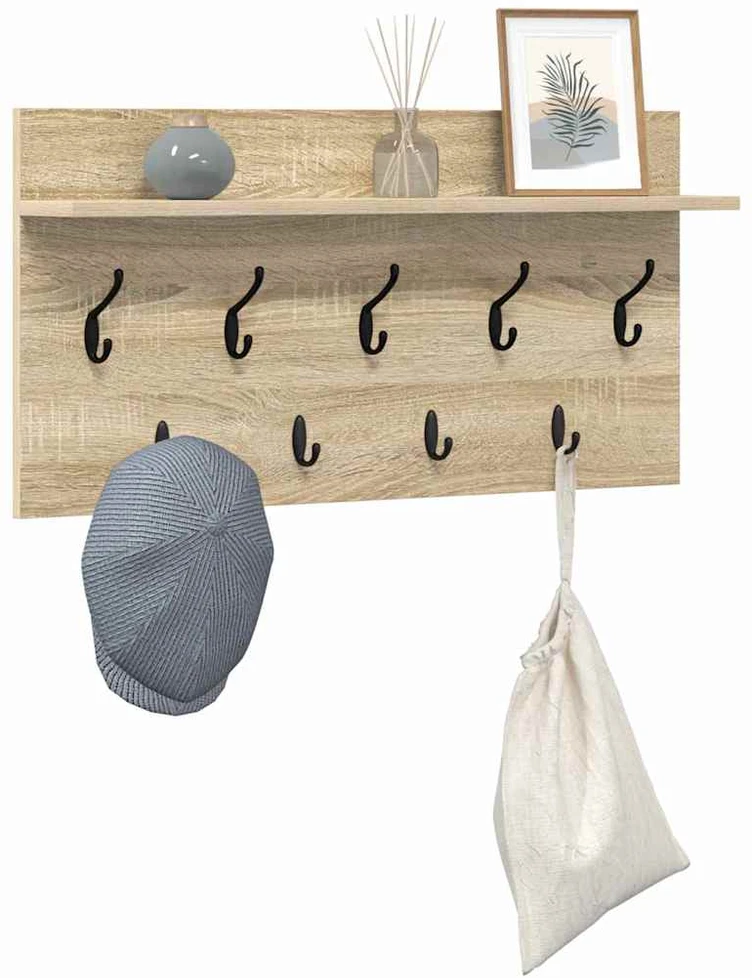 Prikabinamas paltas Sieninis Sonoma ąžuolas 80 x 40 x 12 cm