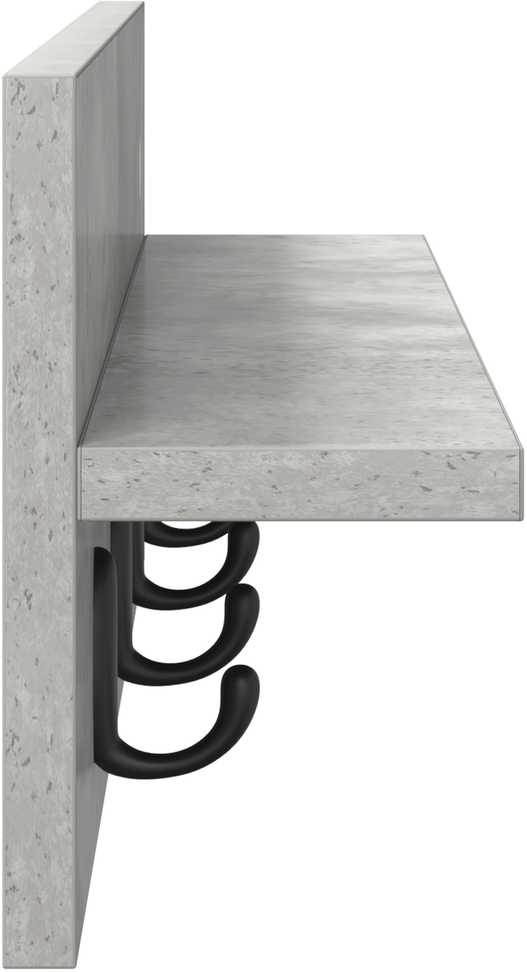 Prikabinamas paltas Sieninis Betono pilka 60 x 10,5 x 18 cm