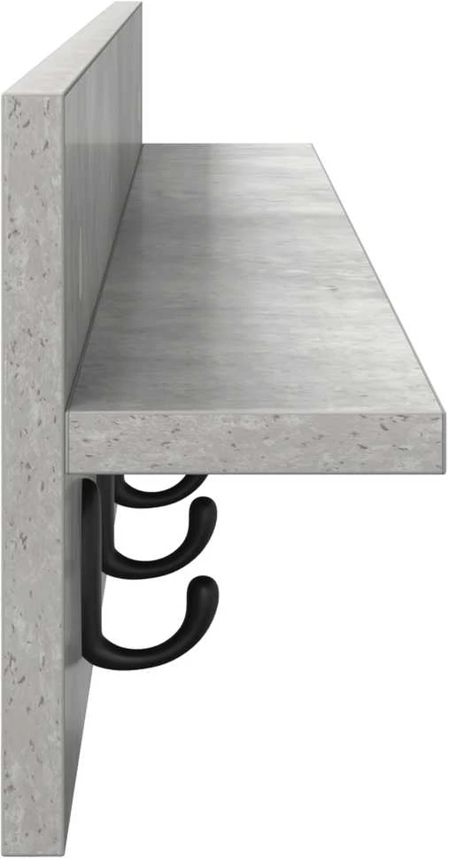 Prikabinamas paltas Sieninis Betono pilka 100 x 10,5 x 18 cm