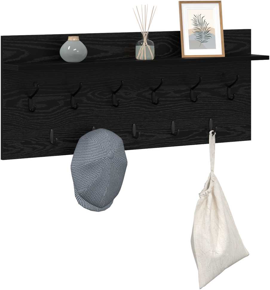 Prikabinamas paltas Sieninis Juodas ąžuolas 100 x 40 x 12 cm