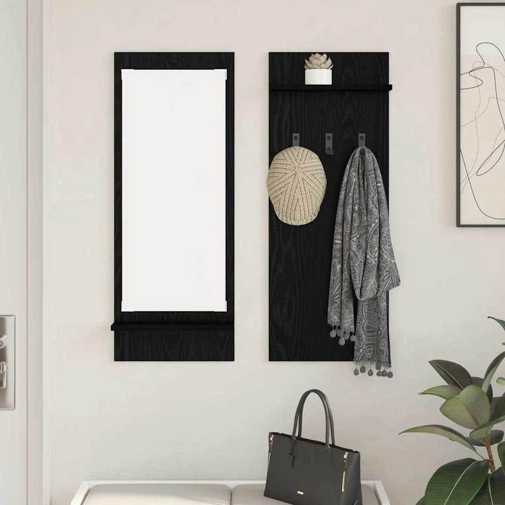 Prikabinamas paltas Sieninis Juodas ąžuolas 70 x 10 x 90 cm