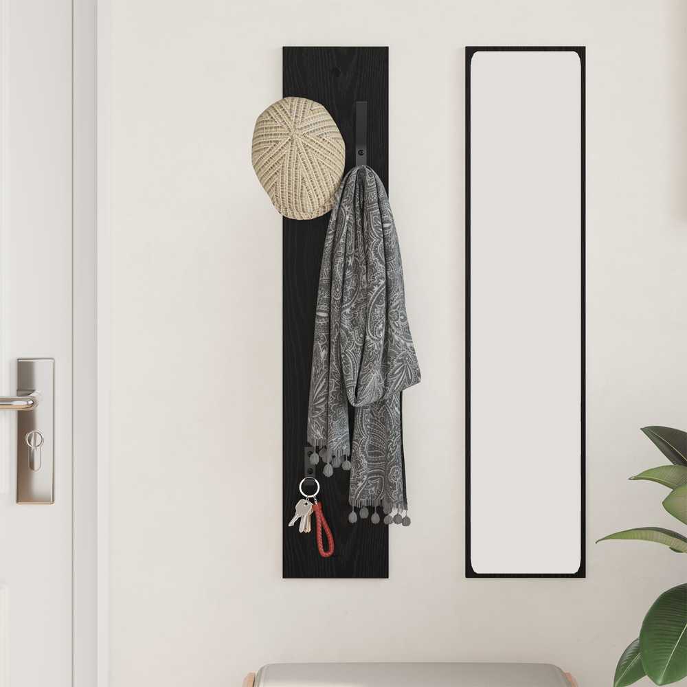 Prikabinamas paltas Sieninis Juodas ąžuolas 20 x 1,5 x 100 cm