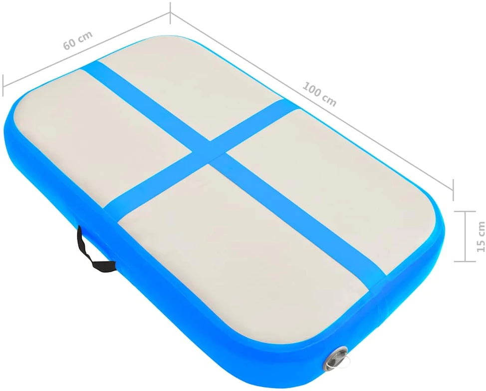 Pripučiamas gimnastikos kilimėlis, mėlynas, 60x100x15cm, PVC