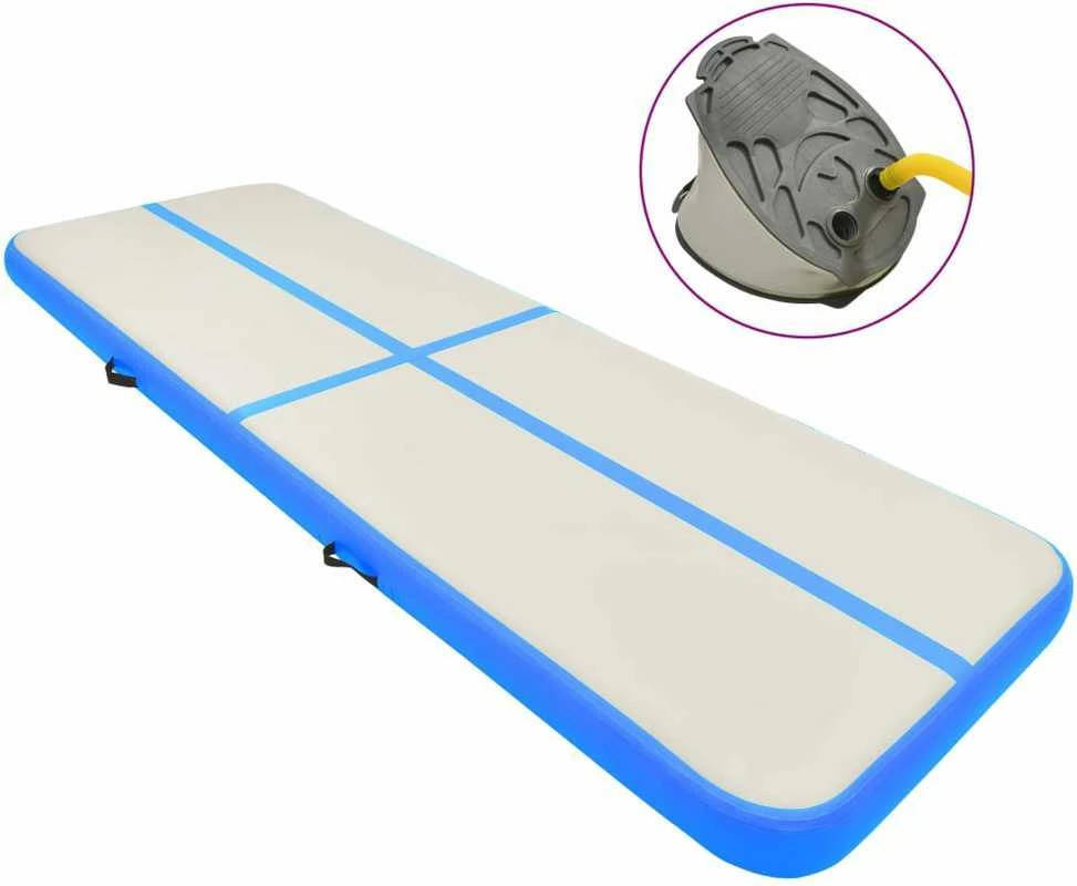 Pripučiamas gimnastikos kilimėlis, mėlynas, 400x100x15cm, PVC