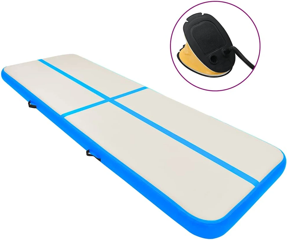 Pripučiamas gimnastikos kilimėlis, mėlynas, 300x100x15cm, PVC