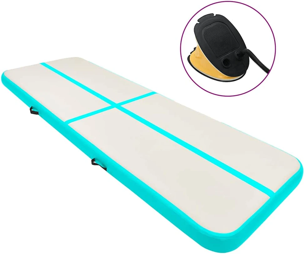 Pripučiamas gimnastikos kilimėlis, žalias, 800x100x20cm, PVC